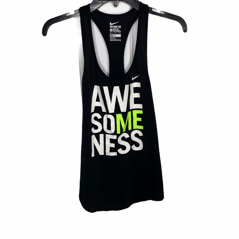 NIKE Dri-Fit Racerback Tank Top Black Medium